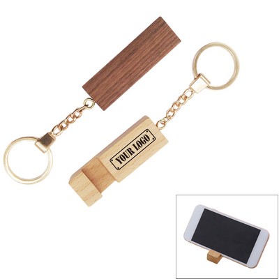 Wood Phone Stand Keychain