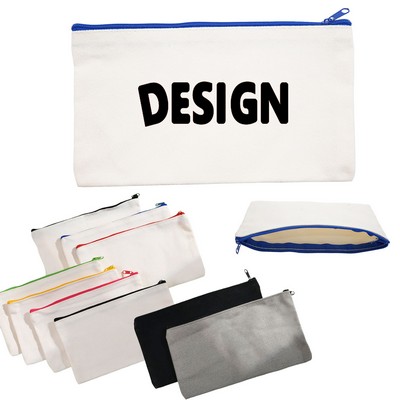 Canvas Zipper Storage Pencil Bag