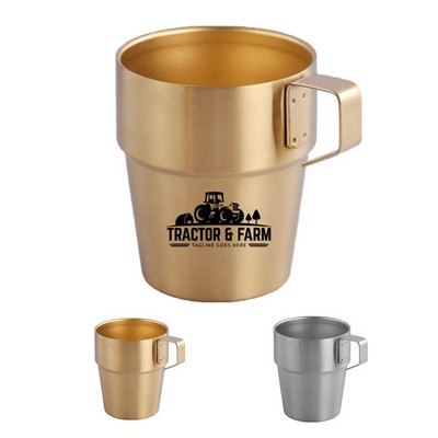 10.1oz Stepped Square Handle Coffee Mug