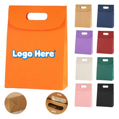 Flip Top Self-Sealing Colorful Kraft Paper Tote Bag