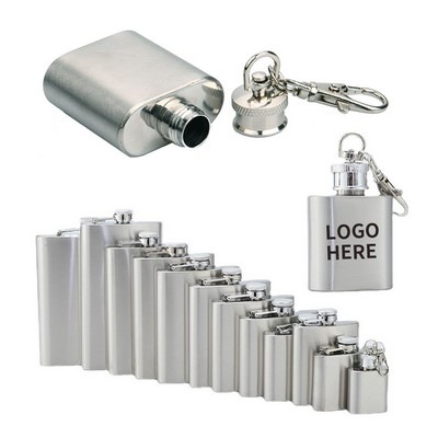 1 OZ Stainless Steel Hip Flask Keyring