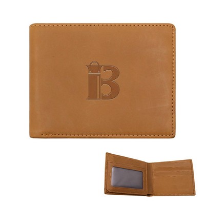 Large Capacity Antique Embroidered Pattern Cowhide Wallet