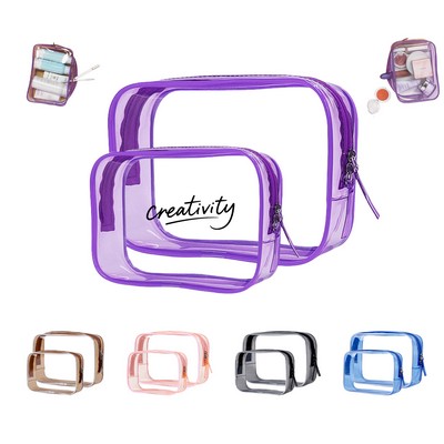 2 Pack Clear Makeup Bag
