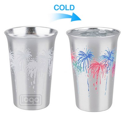 5oz Color-Changing Aluminum Cold Drink Cup - Firework Design