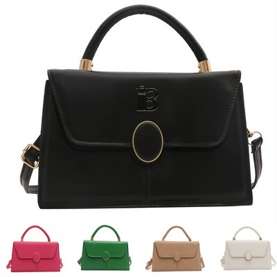 PU Leather Handheld Small Square Bag