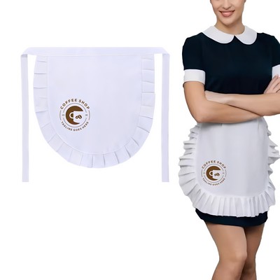 Cute White Ruffle Maid Half Apron