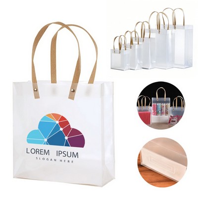 White Clear Frosted Plastic Gift Bag