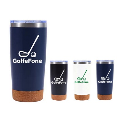 20 oz Stainless Steel Insulated Tumbler with Cork Bottom