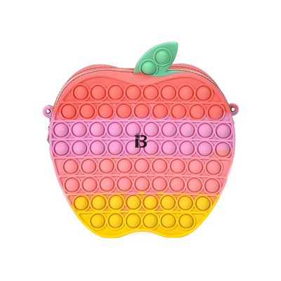 Apple Shape Silicone Fidget Popper Pop Purse Bag