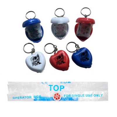 CPR Heart-shaped Key Chain First Aid Mask