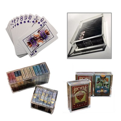 320GSM Playing Cards With Foil Stamping Acrylic Flip Box