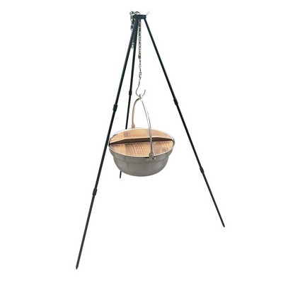 4.5l Camping Oven With Wood Lid Hanging Tripod