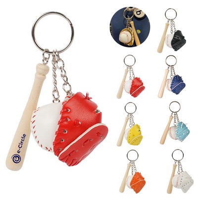 Mini Baseball Keychain