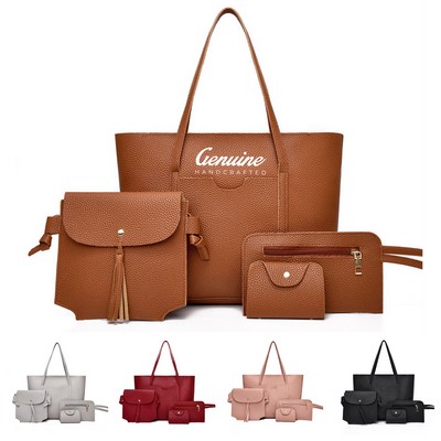 Women's 4-Piece PU Leather Bag