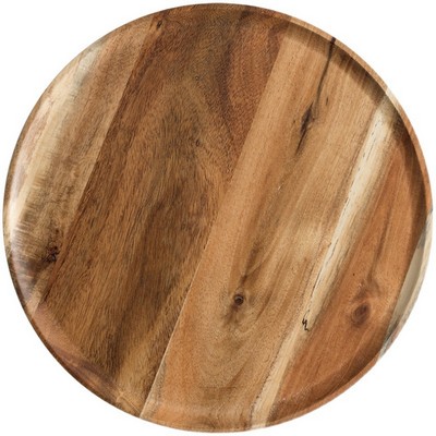 19" Round Wood Tray