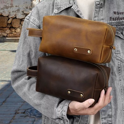 Leather Toiletry Travel Bag
