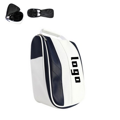 Outdoor Portable Pu Leather Golf Waterproof Shoe Bag