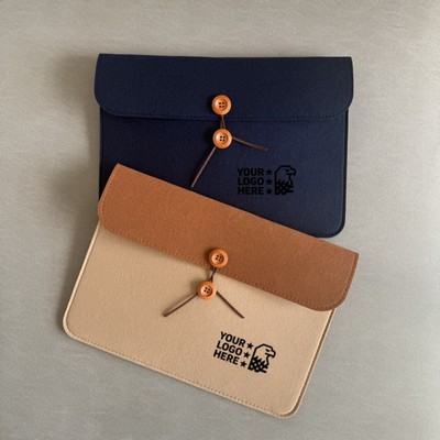 A4 Felt Document Organizer with Secure Button Clip