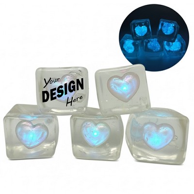 Glow-in-the-Dark Heart Novelty Squishy Stress Relief Toy Cube