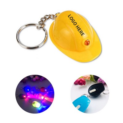 LED-Illuminated Hard Hat Keychain