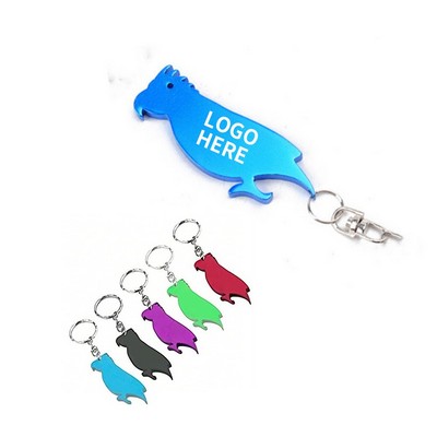 Aluminum Parrot Stand Keychain with Bottle Opener