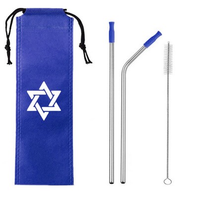 Stainless Steel Straw Drinking Set