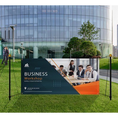 10' x 4' EZ-Post Banner Stands Package (With Wind flaps and UV Print)