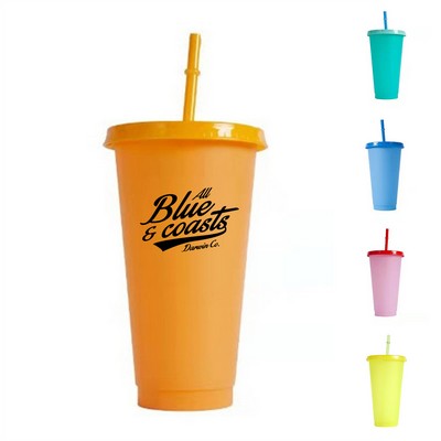 20oz Thermochromic Tumbler with Built-in Straw and Lid