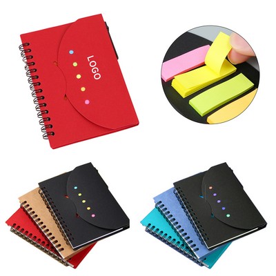 Notebook with Sticky Flags and Pen