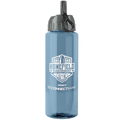 Garyline® Slim Fit RPET Bottle with Ring-Straw Lid - 32 oz.