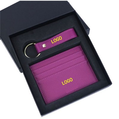 Pu Card Keychain Set