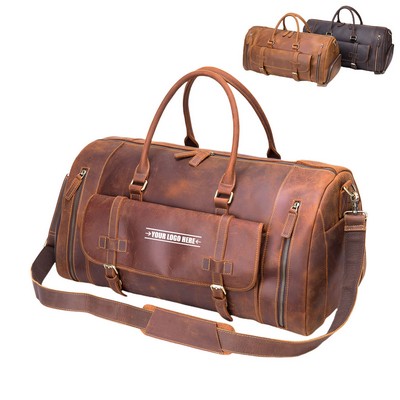 Genuine Leather Travel Duffle Bag