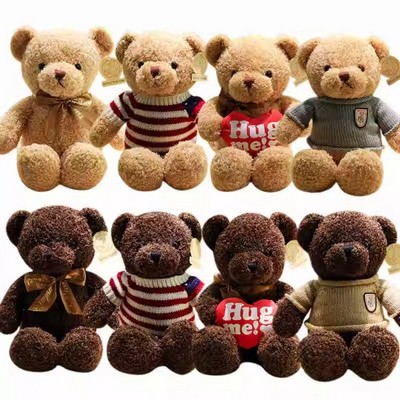 Classic Knitted Sweater Teddy Bear Ultra-Soft Plush Cuddly Bear Romantic Valentine's Day Stuffed