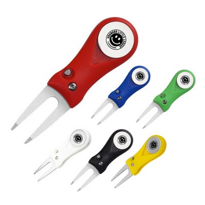 Golf Divot Repair Tool with Ball Marker