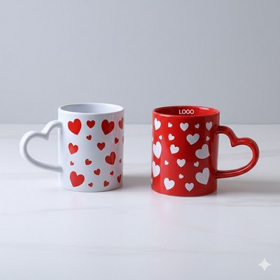 Valentine's Day Couple's Mug Gift Set High-Aesthetic Ceramic Coffee Cup Set Romantic Wedding