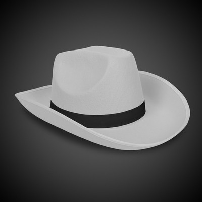 White Cowboy Hat with Black Band(Imprinted)