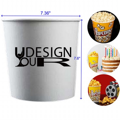 3.9L Disposable Paper Popcorn Buckets Cups Containers