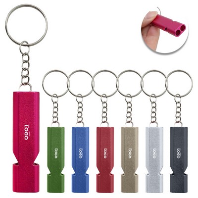Dual-Tube High Frequency Emergency Survival Whistle Keychain