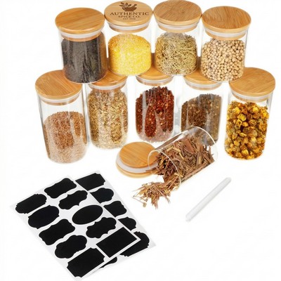 Airtight Borosilicate Glass Storage Canister Set With Bamboo Lids
