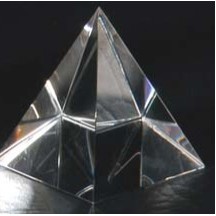 Crystal Pyramid Paperweight (1 1/2"x1 1/2"x1 3/4") - Small