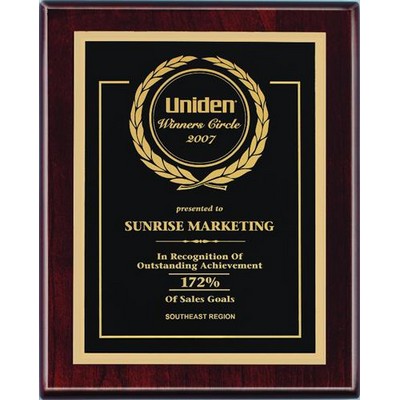 Rosewood Piano Finish Plaque with Plate (7"x9")