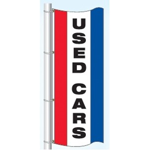 Double Faced Stock Message Interceptor® Drape Flag (Used Cars) (3' x 8')