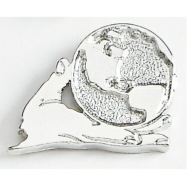 Globe in Hand Marken Design Cast Lapel Pin (Up to 1")