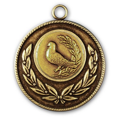 Stock Classic Wreath With Rope Edge 2" Medal- Bird