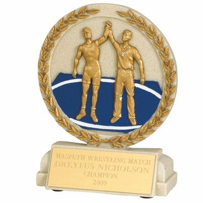 Cast Stone Medal Wrestling Trophy
