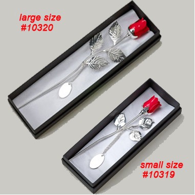 Silver Plated Rose w/Engraving Plate (7.5")
