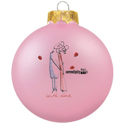 Satin Pink Light Glass Ball Ornament 80 Mm