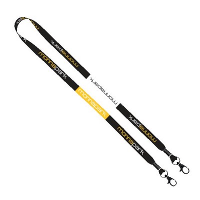 1/2" Double Ended Dye-Sublimated Lanyard with Metal Crimp and Metal Lobster