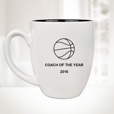 16 Oz White Ceramic Bistro Mug