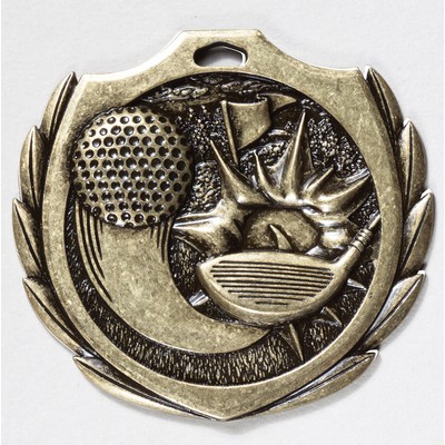 Golf Burst Medal - 2 1/4" Dia.